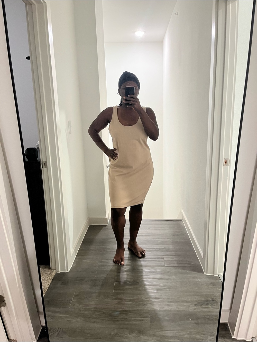 Forever 21 Beige Sleeveless Midi Tank Dress